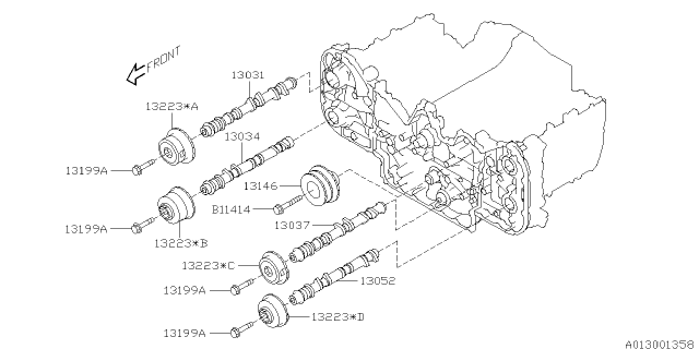 2015 Subaru Legacy Camshaft & Timing Belt Diagram 2