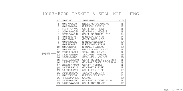 2016 Subaru Outback Engine Assembly Diagram 4