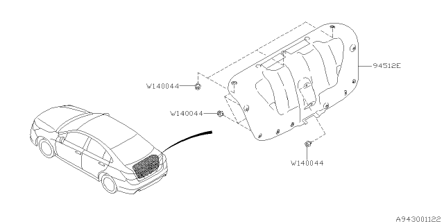 2016 Subaru Legacy Trunk Room Trim Diagram 2