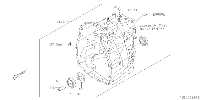 2015 Subaru Outback Automatic Transmission Case Diagram 6