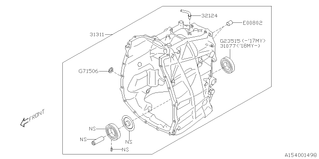 2017 Subaru Legacy Automatic Transmission Case Diagram 6