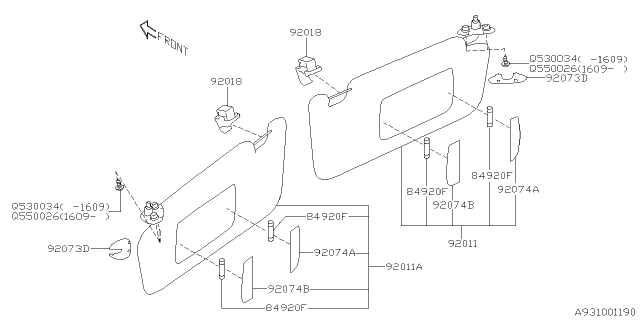 2015 Subaru Outback Room Inner Parts Diagram 2