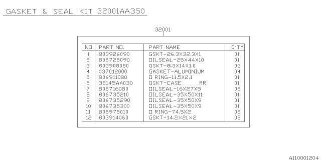 2015 Subaru Legacy Manual Transmission Assembly Diagram 2