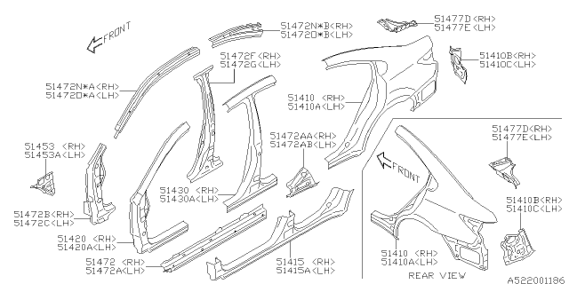 2016 Subaru Legacy Side Panel Diagram 4