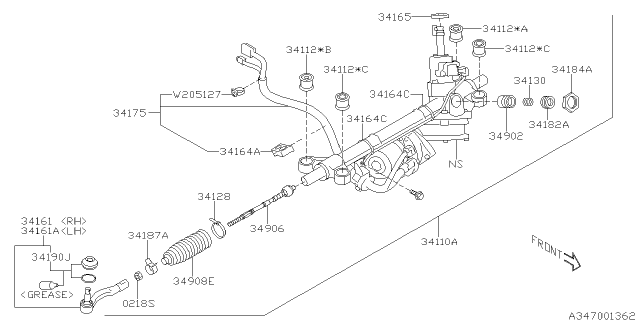 2017 Subaru Legacy Band BLWS Eps Diagram for 34128AG010