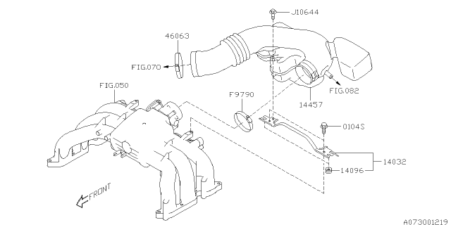 2015 Subaru Outback Boot-Air Intake Diagram for 14457AA650