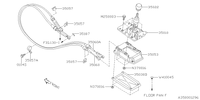 2017 Subaru Legacy Gear SHF Lev Assembly Diagram for 35010AL000