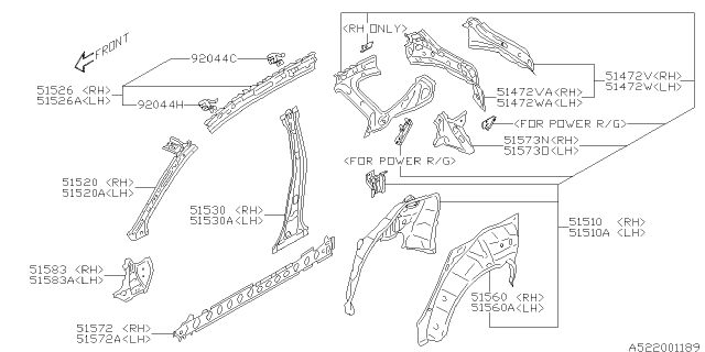 2015 Subaru Legacy Reinforcement Complete D Diagram for 51592AL01A9P