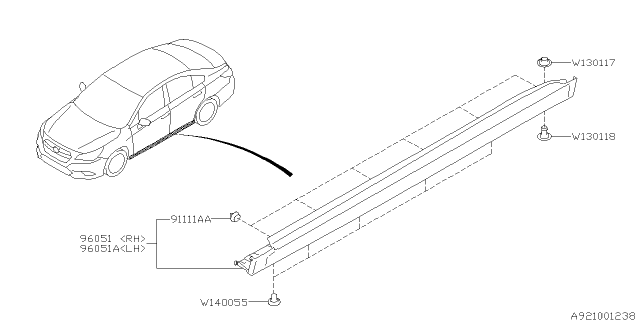 2016 Subaru Legacy Spoiler Diagram 2