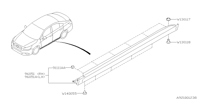 2019 Subaru Outback Spoiler Diagram 2