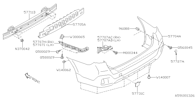 2018 Subaru Legacy Rear Bumper Diagram 2