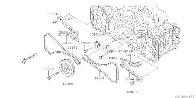 2016 Subaru Legacy Camshaft & Timing Belt Diagram 3
