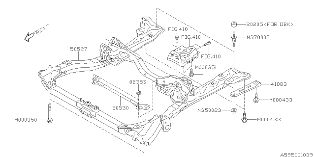 2015 Subaru Legacy STIFFNER Std Diagram for 50557AJ000