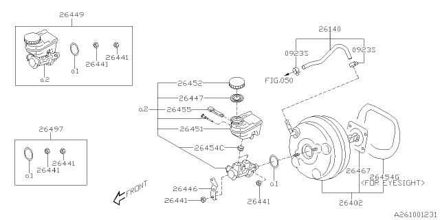 2018 Subaru Legacy Brake System - Master Cylinder Diagram 1