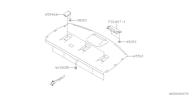 2015 Subaru Legacy Luggage Shelf Rear Diagram