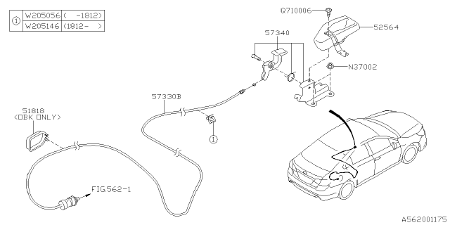 2015 Subaru Legacy Trunk & Fuel Parts Diagram 1