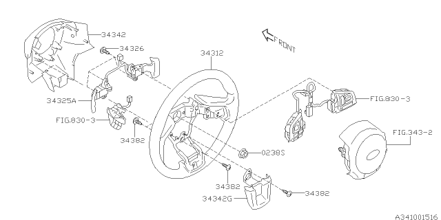 2018 Subaru Legacy Steering Column Diagram 3