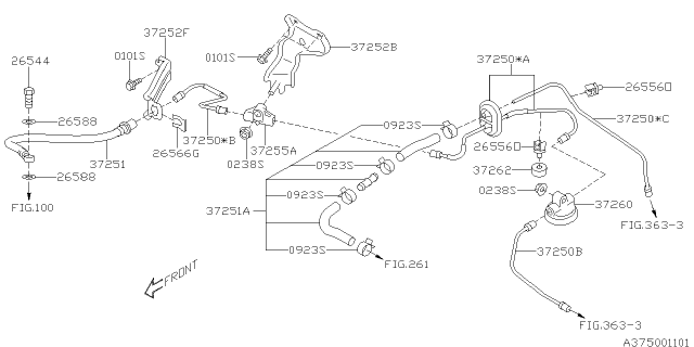 2015 Subaru Outback Pipe Clutch LH M T Diagram for 37250AL030