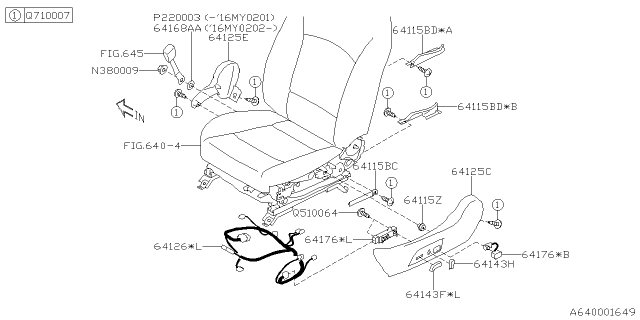 2016 Subaru Outback Switch Assembly Left Diagram for 64176AL01A