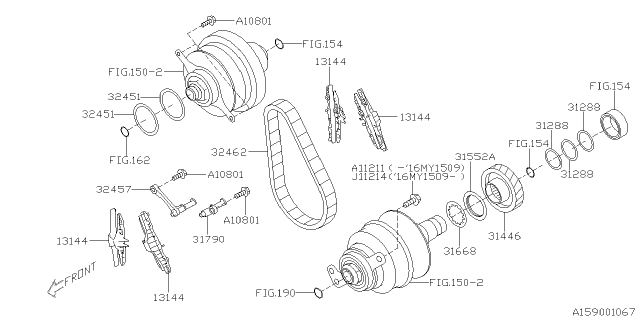 2015 Subaru Legacy Pulley Set Diagram 1