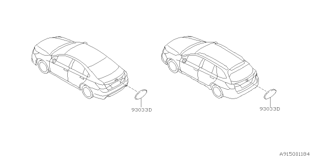 2018 Subaru Legacy Rear Obk 6Ka Ornament Diagram for 93033AL040