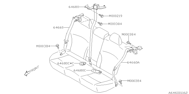 2017 Subaru Legacy Rear Seat Belt Diagram 1