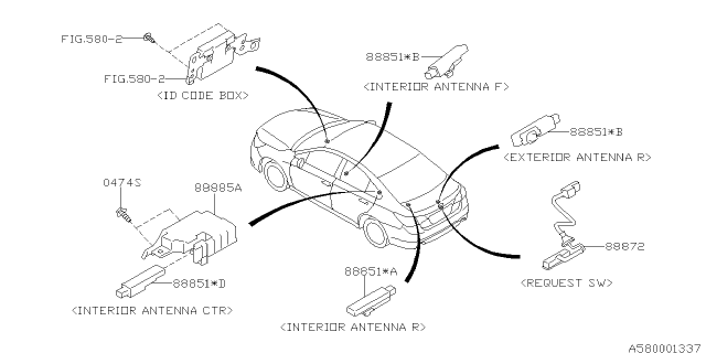 2017 Subaru Legacy Switch Request Sdn Diagram for 88872AL000