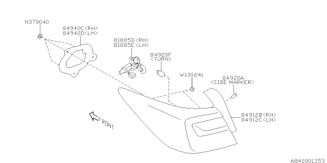 2015 Subaru Outback Lamp - Rear Diagram 1