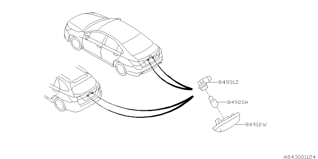 2018 Subaru Outback Lamp - License Diagram