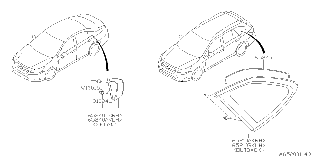 2019 Subaru Outback Rear Quarter Diagram