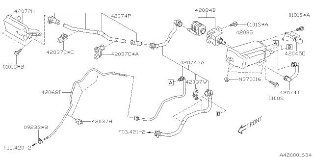 2017 Subaru Legacy Clamp Tube Diagram for 42037AL04A