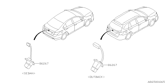 2015 Subaru Legacy REARVIEW Camera Assembly Diagram for 86267AL01A