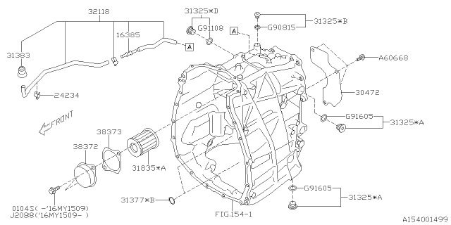 2016 Subaru Legacy Automatic Transmission Case Diagram 4