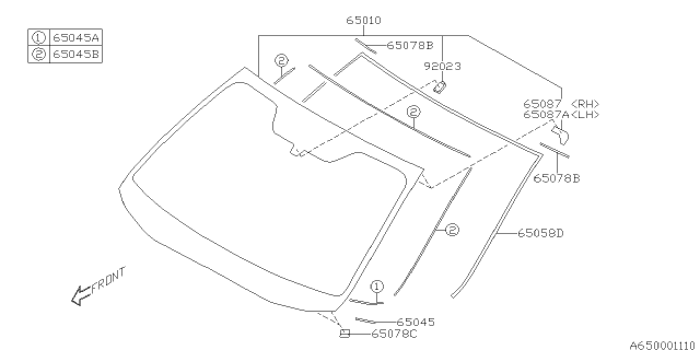 2015 Subaru Outback Dam Rubber Lower Diagram for 65045AL04A