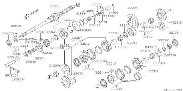 2017 Subaru Legacy Sleeve & Hub No 2 Diagram for 32239AA110