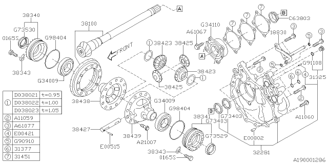 2018 Subaru Legacy Differential - Transmission Diagram 3