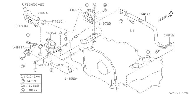 2006 Subaru Forester Pipe Complete Air Suction Diagram for 14849AA090