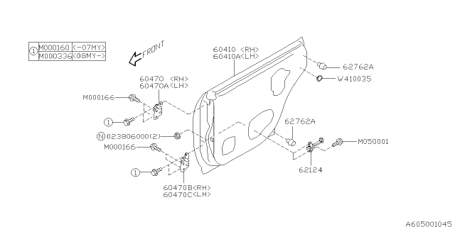 2006 Subaru Forester Panel Assembly Rear Door RH Diagram for 60409SA0029P