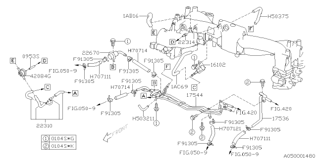 2005 Subaru Forester Pipe Fuel Diagram for 17536AA390