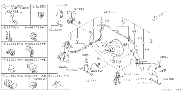 2004 Subaru Forester Clamp Diagram for 26556FE030