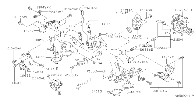 2003 Subaru Forester Bracket SOLENOID Valve Diagram for 14874AA231