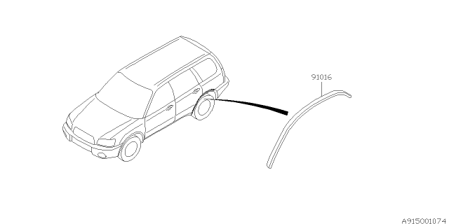2003 Subaru Forester Protector Rear Arch RH Diagram for 91016SA000