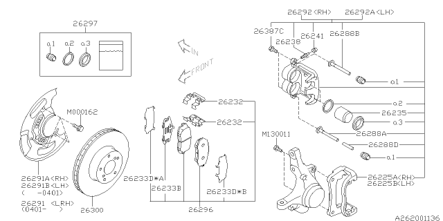 2004 Subaru Forester Brake Disc Front Diagram for 26300AE060