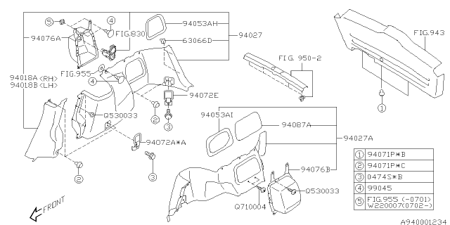 2008 Subaru Forester Grille Speaker LH Diagram for 94087SA000EU