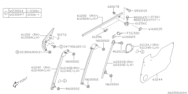 2004 Subaru Forester GROMMET Diagram for 909230014