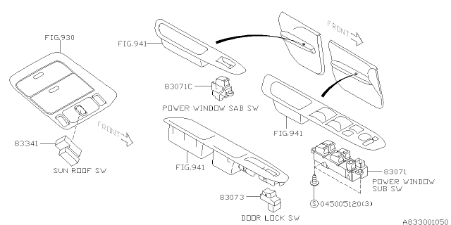 2007 Subaru Forester Switch - Power Window Diagram