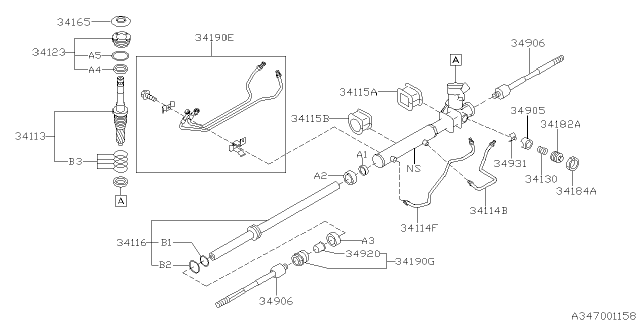 2008 Subaru Forester Pipe Long Diagram for 34114SA010
