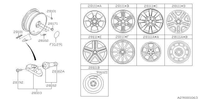 2006 Subaru Forester Balance Weight C0U4 Diagram for 28101AG371