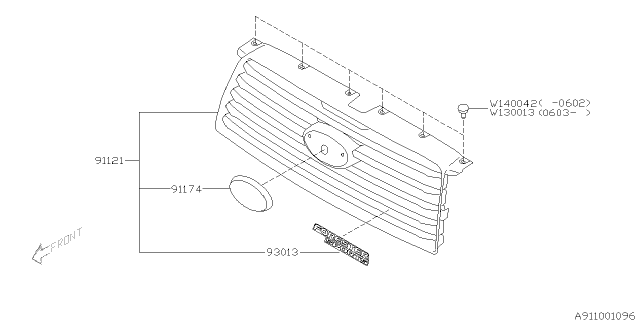 2006 Subaru Forester Front Grille Diagram 2