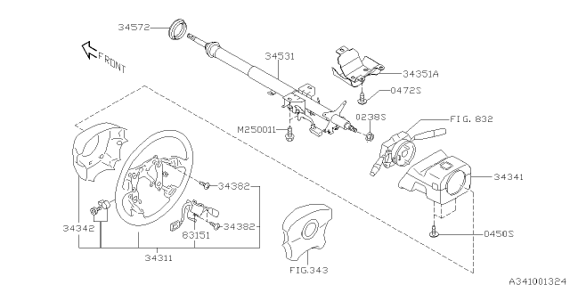 2005 Subaru Forester Low Cover Assembly Diagram for 34317AG011JC